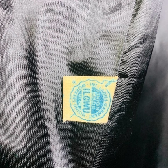 VINTAGE Union Made Retro Black Single-Breasted Wool Midi-Princess Swing‎ Coat - Picture 10 of 13